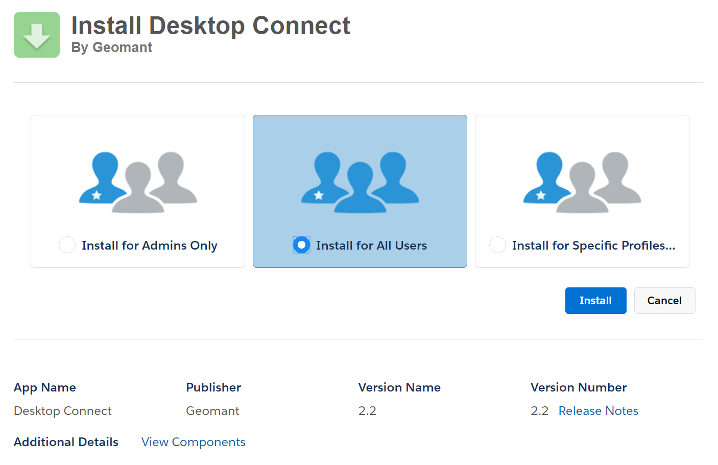 Install Deskopt Connect