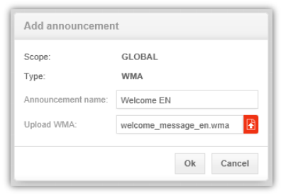 Adding WMA announcement