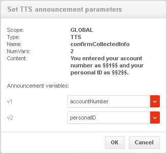 IVR Designer Announcement Variable Reference