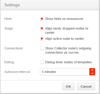 IVR Designer Settings Menu